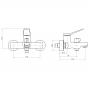 Смеситель для ванной, короткий излив хром латунь A3286