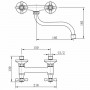 Смеситель настенный для кухонной мойки/умывальника хром латунь A4608