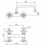 Смеситель настенный для кухонной мойки/умывальника хром латунь A4708