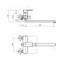 Смеситель в/душ с длинн. изливом FASHUN (SUS304, в комплекте с душ. набором и металл. лейкой) A52219