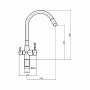 Смеситель для кухни для использования с фильтром питьевой воды, H=390 мм серый/сатин A54029-12