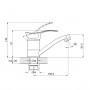 Смеситель для кухонной мойки с поворотным изливом 4T4-B043