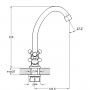 Смеситель для кухонной мойки с поворотным изливом керамический JMX4-A605