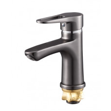 Смеситель для умывальника литой (корпус цинк,картридж ø35,крепление гайка, графит) NUD1-A045MG
