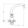 Смеситель для кухонной мойки с поворотным изливом керамический QML4-A827