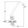 Смеситель для кухонной мойки с поворотным изливом керамический QST4-A827