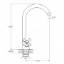 Смеситель для кухонной мойки с поворотным изливом керамический QTZ4-A827