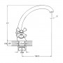 Смеситель для кухонной мойки с поворотным изливом керамический QTZ4-B856