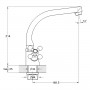Смеситель для кухонной мойки с поворотным изливом керамический QTZ4-D827