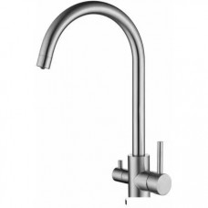 Смеситель для кух.мойки с подключением к фильтру питьевой водой (нерж.cталь,гайка-втулка) ZAP18-C090