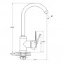 Смеситель для кухонной мойки с поворотным изливом ZAR4-B181 