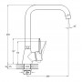 Смеситель для кухонной мойки с Г-образным поворотным изливом ZOP4-A045