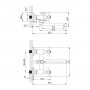 Смеситель для ванны с плоским изливом 20 см, двуручковый, STANDARD LM2113C