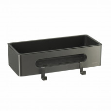Полка для душа прямая Lemark SHELF LINE из нерж.стали с крючками,граф/вставка-пластик графит 9776045