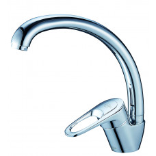 Смеситель для кухни, кер. картридж ⌀40, гайка, подводки 55см, пластиковая ручка KAG-4002