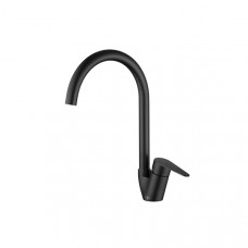 Смеситель  для кухни нерж. боковой на втулке черный KOP4-A094YB