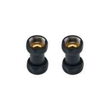 Соединители прямые для полотенцесушителя Черный мат.   ПАРА  1"-1" WF Black SPB