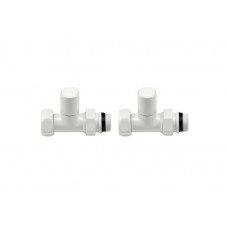 Вентиля прямые для полотенцесушителя белый глян.  пара 1"-3/4" WF White VPW