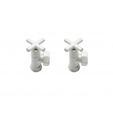 Вентиля угловые для полотенцесушителя Белый глян.  пара 1"-3/4" WF White VUW